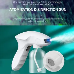 9.47oz Capacity Blue Light Nano Handheld Atomizing Spray Gun, USB Rechargeable 1200mAh Battery - Anti-Clog Nozzle, Non-Slip Handle, Portable for Home/Travel/Outdoor/Holiday Gifts
