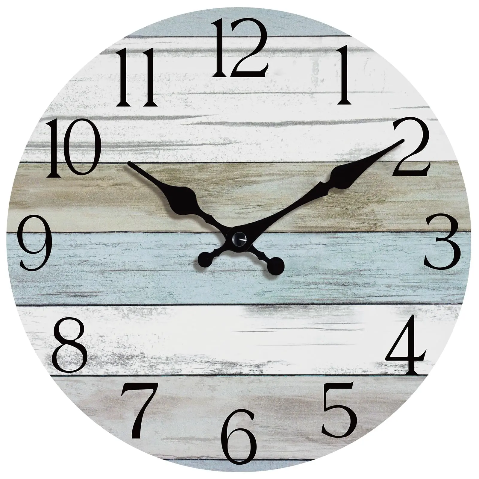 Wall Clock, 10 Inch Silent Non Ticking Wall Clocks Battery Operated, Rustic Wooden Clocks Decorative for Kitchen, Bathroom, Bedroom, Living Room