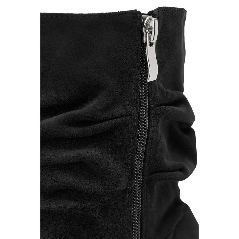 AZALEA WANG KYVELISA BLACK WEDGE OPEN TOE BOOTIE