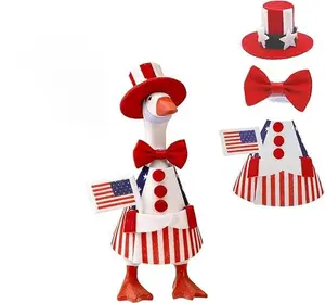 7-Inch Desktop Goose: Independence Day & Mexican-Style Outfit, Goose Costume, and Magnetic Accessories Whimsical Decor Decorative