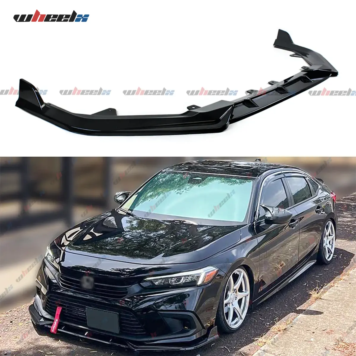 2022-2024 Honda Civic – Custom Gloss Black Front Bumper Lower Lip Spoiler & Splitter | All Trims | Bumper Replacement Body Kit