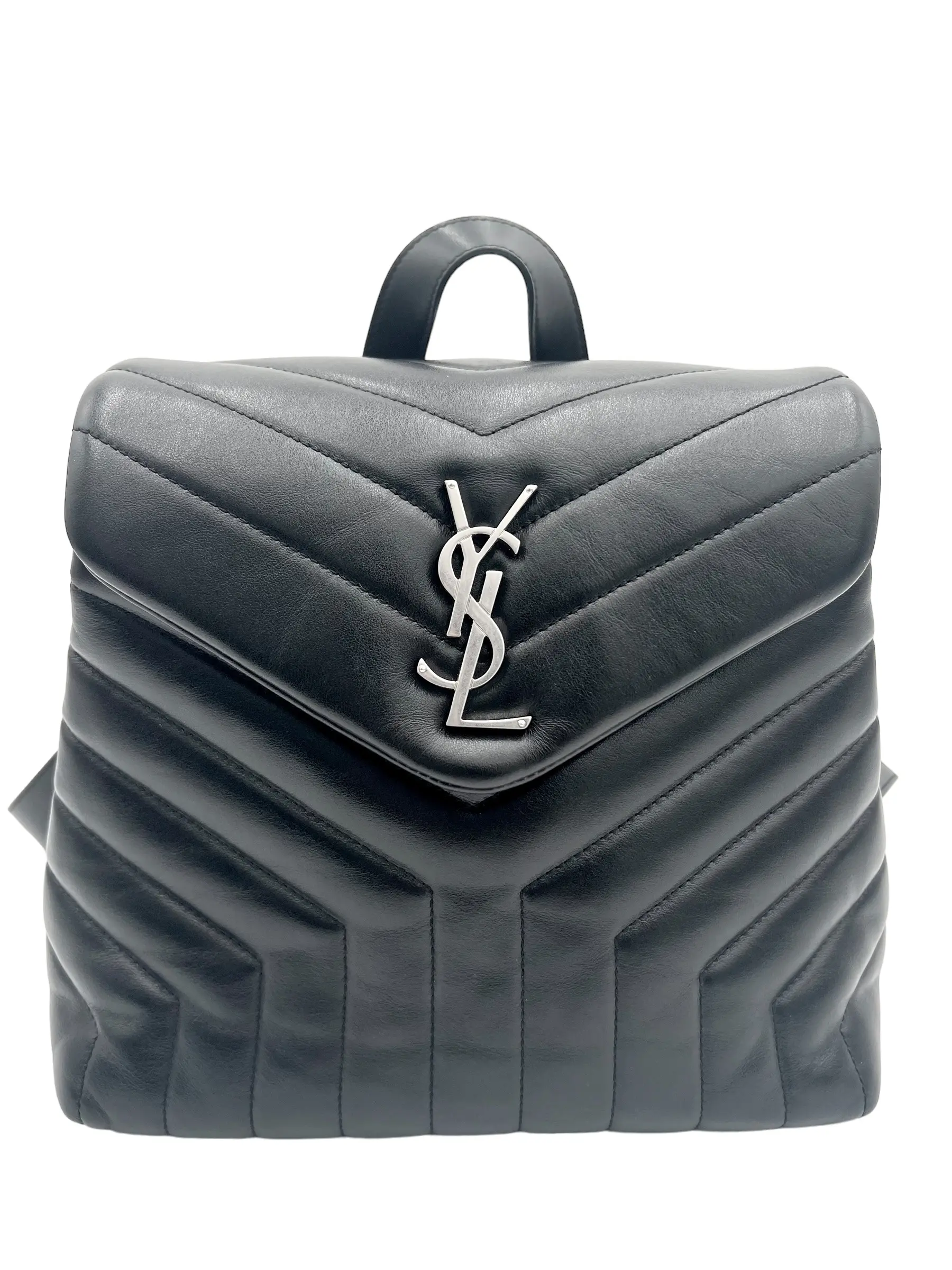 Pre-owned Yves Saint Laurent QUILTED CALFSKIN Backpacks YSL LOULOU BACKPACK