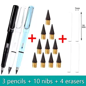 17Pcs Set Infinity Pencils No Sharpening Eternity Pencils No Ink Kawaii Unlimited Pens Art Supplies School Stationery Nib Eraser Does not apply