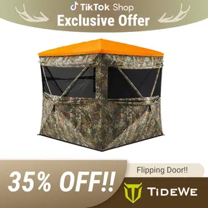 TideWe FlipGuard 270 Big Flipping Door RainProof See-Through Whitetail Hunting Blind