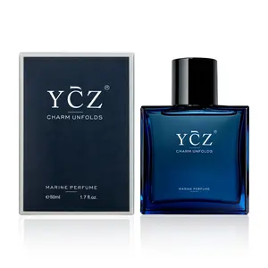 YCZ Cologne Midnight Marine Eau De Parfum for Men 1.7oz 50ml Long Lasting Floral Fruity Woody Notes Edp Perfume Spray Elegant Scent Eau De Parfume Edp Intense