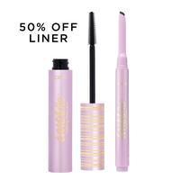 black eyeliner + black tubing mascara 