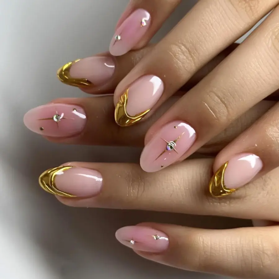 Gold Irregular French Tip
