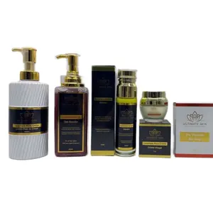 Ultimate Skin Repairing, Brightening & Glowing Set for Sensitive Skin - Body Lotion, Face Cream, Serum, Shower Gel & Bar Soap