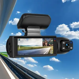 1080P HD Car DVR, Dual Lens Car DVR with IR Night Vision, G-sensor & 3.16 Inch IPS Screen Car Camera, Automotive Dashcam, Car Dashboard Camera, Car Video Surveillance for Day and Night