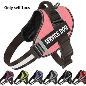 Service Dog Vest Harness with Hook & Handle, Harness Straps, 1 Count Reflective Patch Design Comfortable Mesh Dog Harness, Pet Supplies for Outdoor Walking