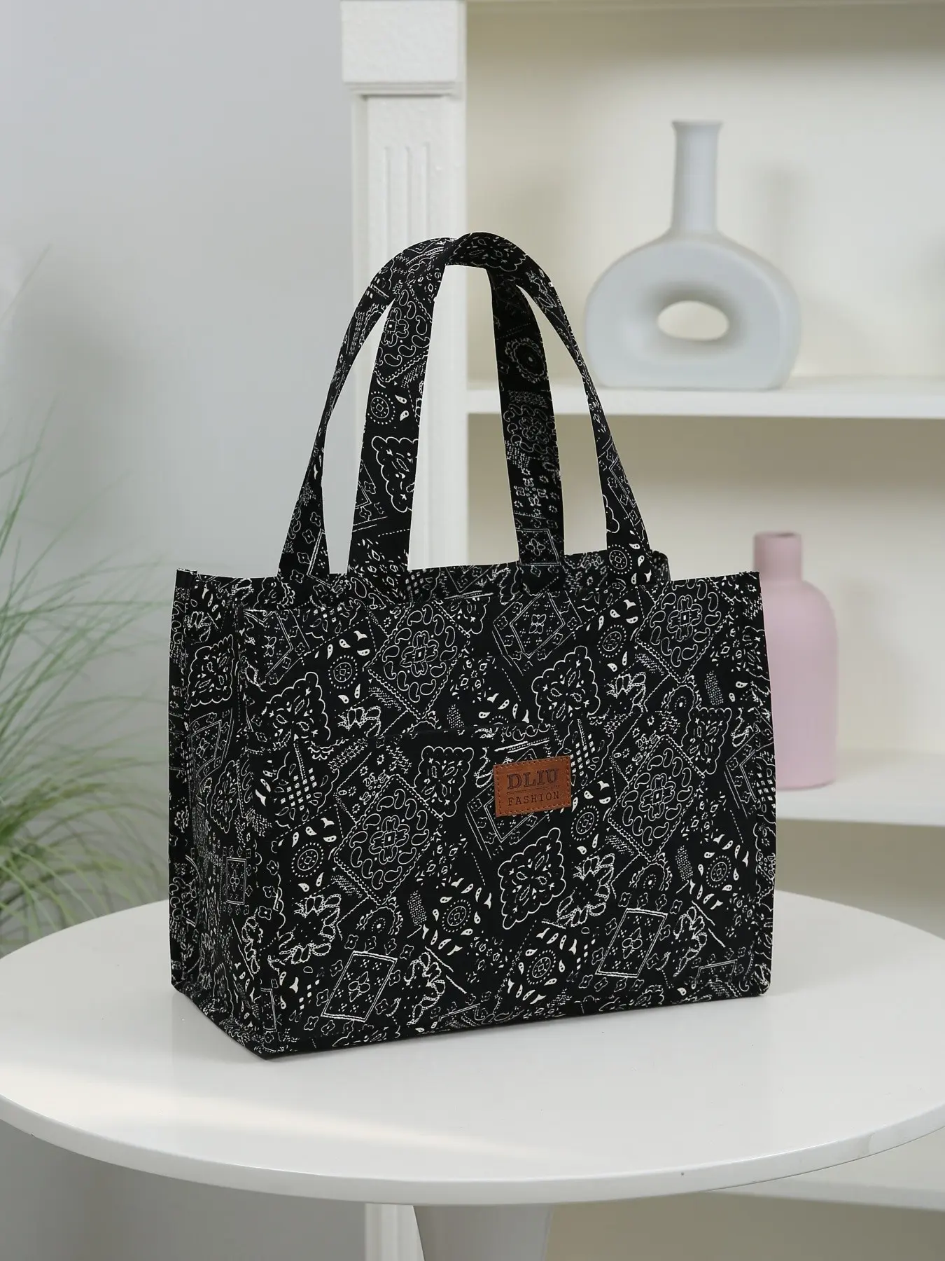 New Arrival Thick Fabric Lunch Bag, Large Capacity Aluminum Foil Inner, Portable Handbag, Fashionable Daily Use, Office School Outdoor Shopping，Storage bag, miscellaneous bag, portable, lightweight