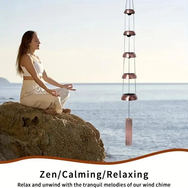 Metal Pagoda Wind Chimes for Outside - Copper Feng Shui Wind Bell for Home Yard Outdoor Decoration,Memorial windchimes Gifts,Garden Hanging Decor,Japanese Handmade Copper Pagoda Feng Shui Wind Chimes, Handmade Japanese Outdoor Wind Bell for Yard Garden