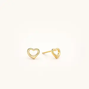 925 Sterling Silver Open Heart Stud Earrings