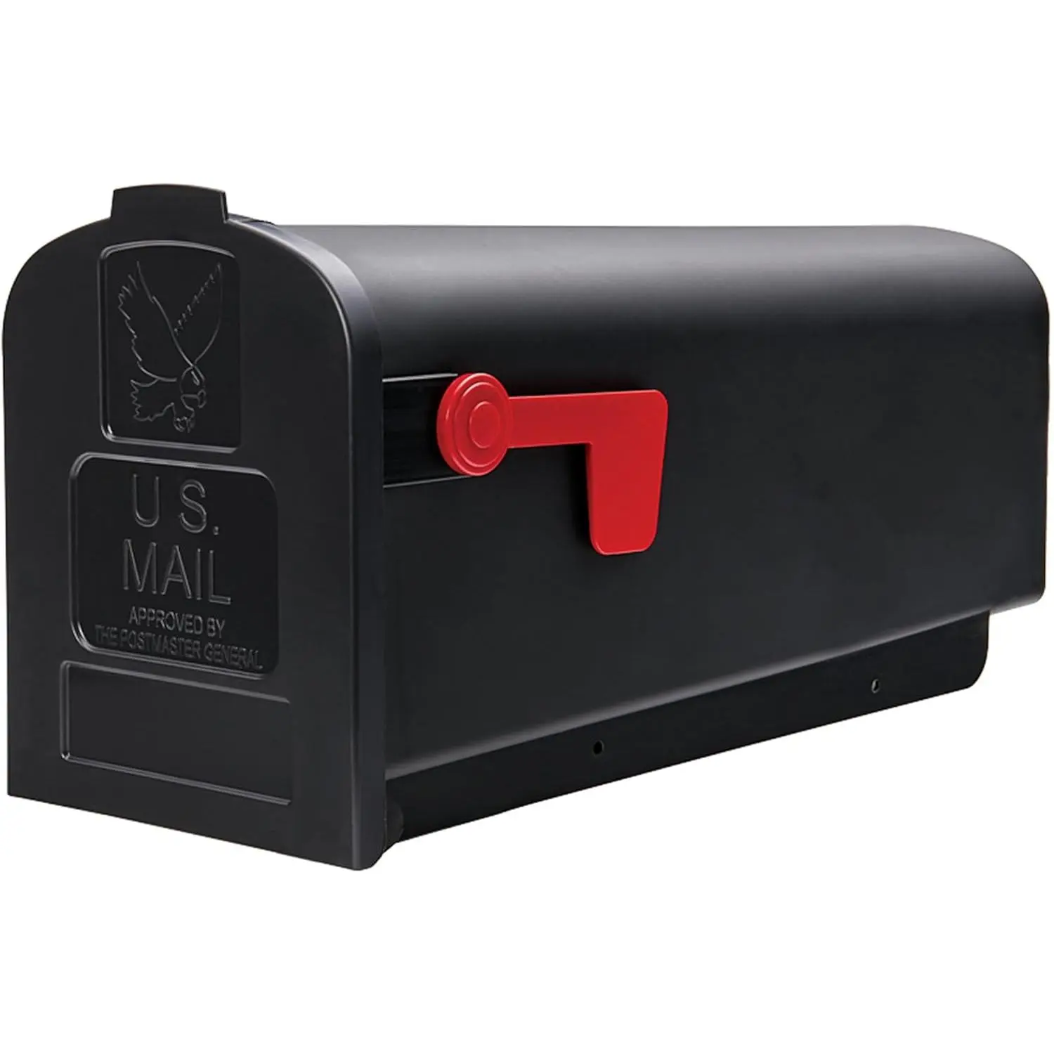 Parsons™ Rust-Proof Plastic Post Mounted Mail Box for Outside, Black, Medium Curbside Mailbox, USPS Approved for Residential Delivery