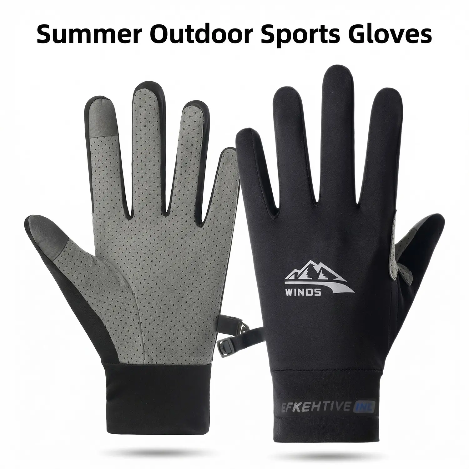 Full Finger UV Protection Gloves for Men & Women, Ice Silk Sunscreen Gloves, Lightweight Breathable Split-finger Outdoor Sports Gloves, Outdoor Activity Gloves Perfect for Fishing, Hiking, Cycling, Driving, Summer Outdoor Activities