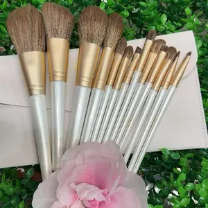 Doll Lashes Cosmetics - White and Gold Brush Set Makeup Powder