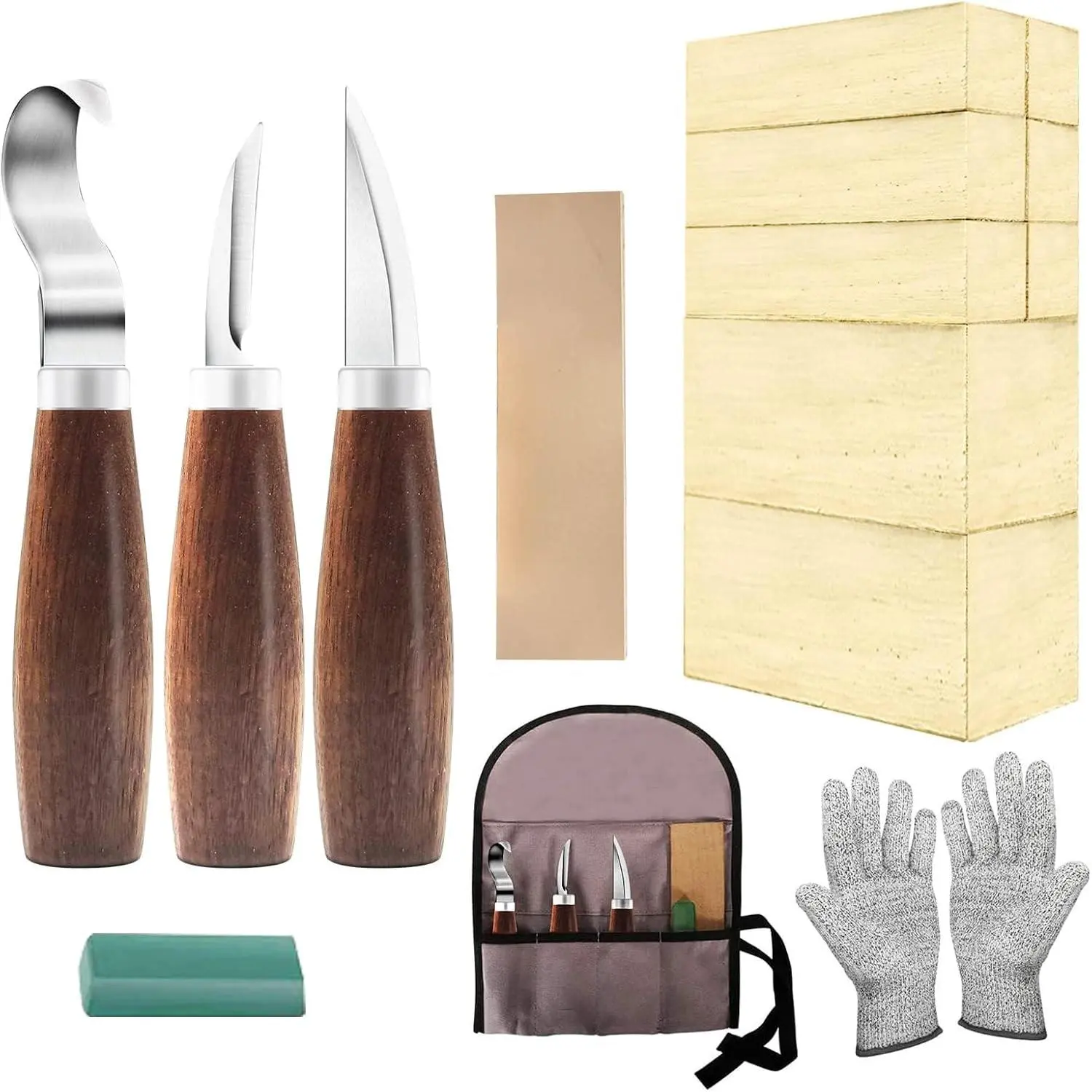 Whittling Kit with Basswood Blocks Sets for Adults and  Beginners,Carving Set Includes 3 count Widdling  & 8 count Blocks & Gloves,Gifts for Christmas,'s Day,Fathers Day,Mothers Day