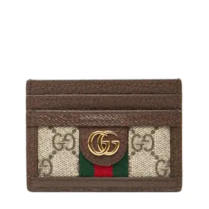 Pre-owned GUCCI Canvas Small Leather Goods Ophidia GG Supreme Card Case