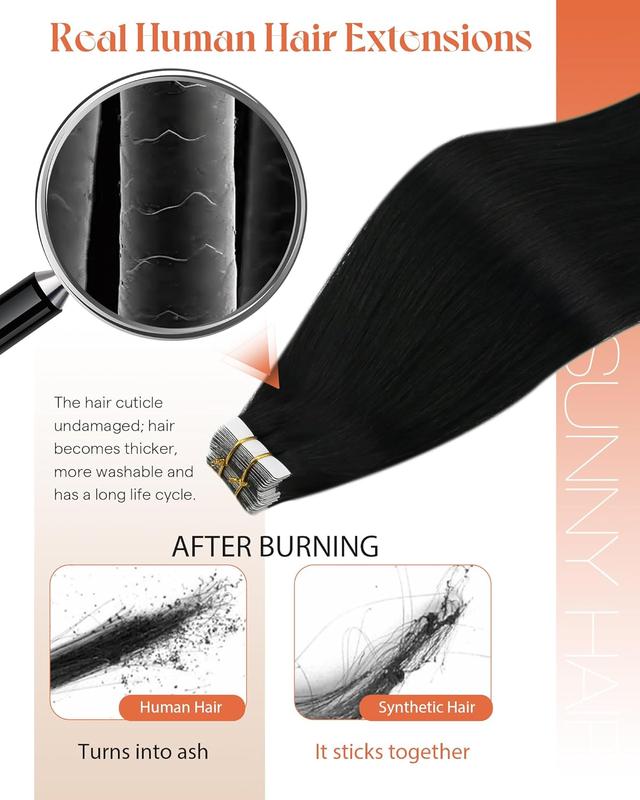【12inch-28inch】Sunny Tape in Hair Extensions | 50G/20PCS Real Human Hair Natural Straight Invisible Silky  For Women Effortless Beauty in Daily Life ##TikTokShopJumpstartSale