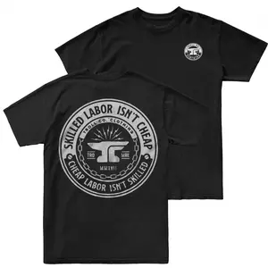Troll Co Skilled Labor Isn’t Cheap T Shirt 2 Sides, Blue Collar Statement Graphic Tee, Tradesman Vintage Badge Design Shirt, Workwear Style Tee, Soft Cotton Blend T Shirt, Gift for Skilled Workers
