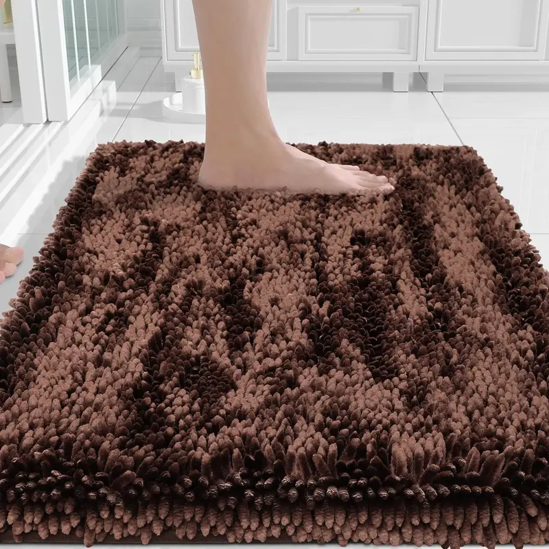 Bathroom Rug Set 2 Piece - Super Soft Microfiber Bath Mat, Non-Slip, Machine Washable, Dark Gray