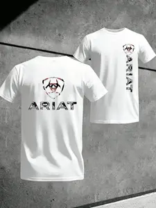 Men's Ariat Print T-Shirt, Casual Long Sleeve Top, Comfortable Fit for Daily Wear, Ideal for Home & Leisure Activities
