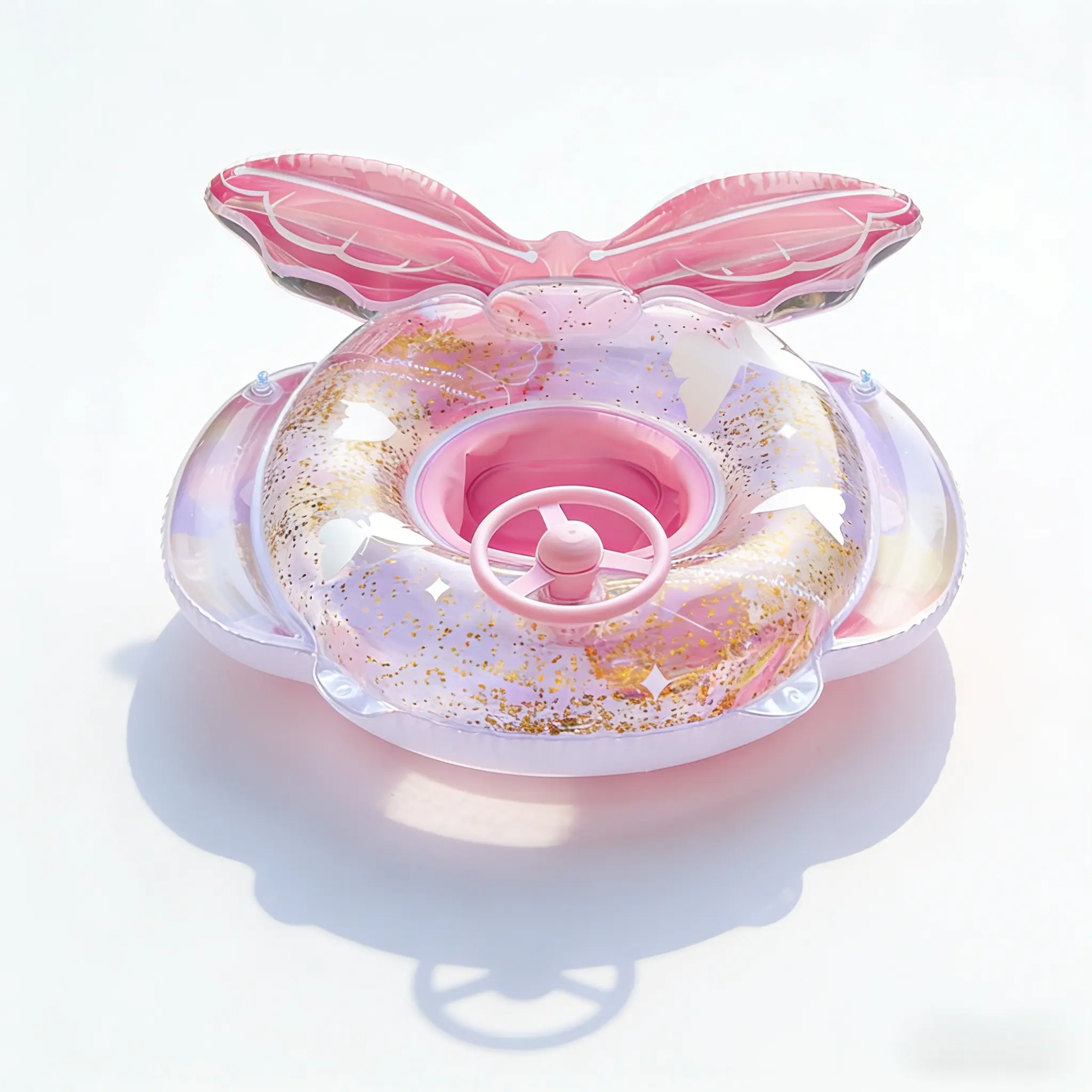 Mermaid Tail Swimming Ring for Kids, Inflatable Sinkable Seat Cushion, Sunshade Design, Pool Float, Inflatable Floater, Fun Water Toy, Swimming Accessories