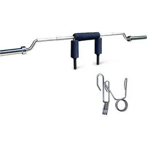 700LB Safety Squat Bar, 2" Barbell with Shoulder & Neck Pad, Removable Handles & 2 Clips, Heavy-Duty Steel, Strength Training Barbell for Gym, Powerlifting & Squats