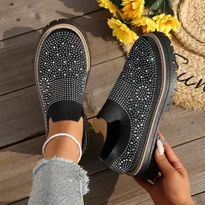 Women's Round-Toed Thick-Soled Casual Loafers Non-slip, Wear-Resistant, Breathable, Comfortable, Suitable for All Seasons