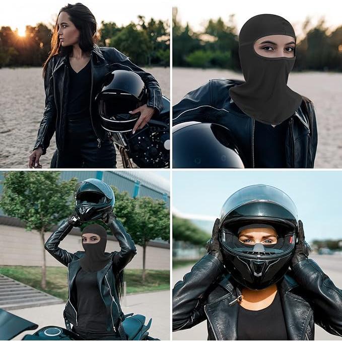 Balaclava Ski Mask Head Mask Full Face Mask Windproof Face Cover Sun UV Protection Scarf Men Women Outdoor Sport Cycling Cap Black 1 Pack