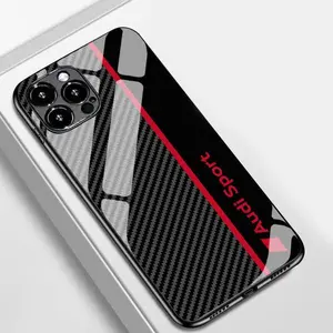 AudiSport Carbon Fibre Style Phone Case Compatible with iPhone X, 11, 12, 13, 14, 15 & more