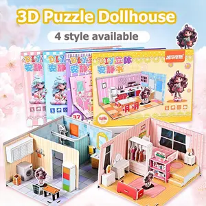 3D DIY Puzzle Toys House Jigsaw Puzzle Kids Game Art & Craft Early Learning Educational Toys for Children Gifts