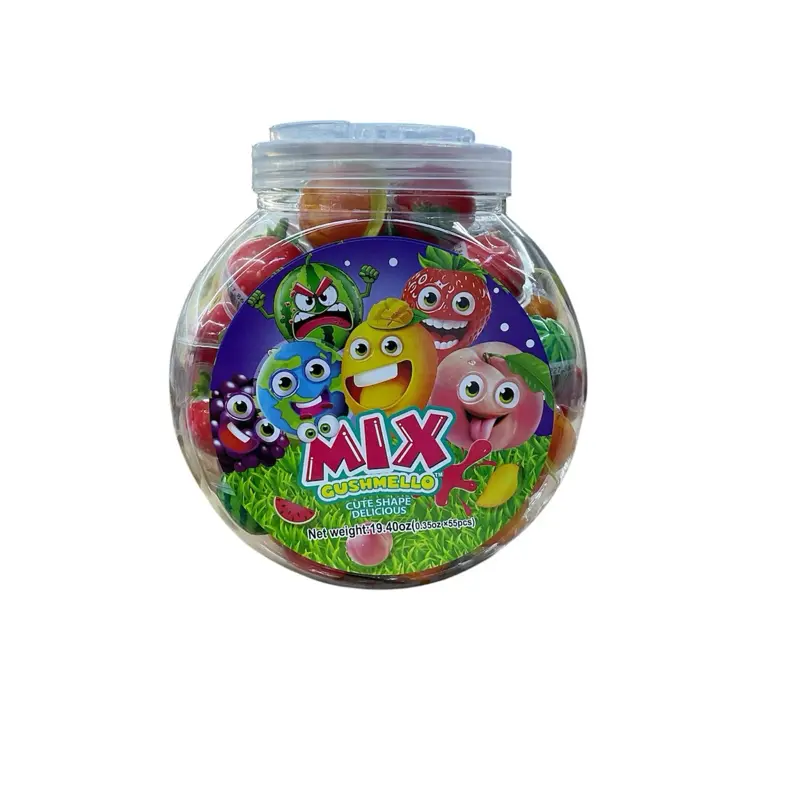 GUSHMELLOW Mixed Flavors Candy, 55-Piece Pack Sweet Fruity Snack