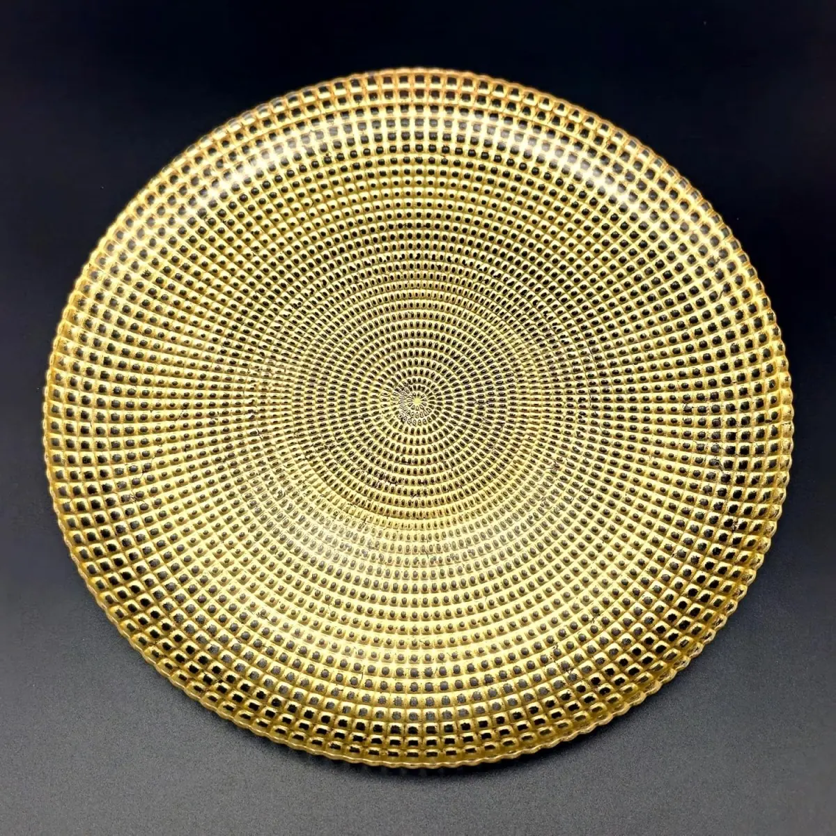 Red Pomegranate Collection R1623-1 Helios Gilded Glass Dinner Plate, Gold - Set of 6