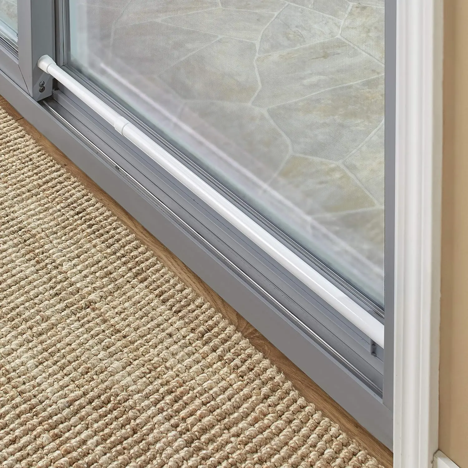 Sliding Telescopic Door  Bar - Rubber Ends for Friction