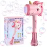 Unicorn Portable Handheld Toddler Bubble Machine Bubble Wand for Kids, Perfect for Birthdays & Outdoor Fun, Includes 100ML Solution, Requires 4 Aa Batteries Not Included