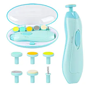 Baby Nail Trimmer Electric, Safe Baby Nail File, Baby Nail Clippers with Light and 6 Grinding Pads  Newborn Infant Toddler or Adults Toes and Fingernails, Kids Nail Care, Polish and Trim