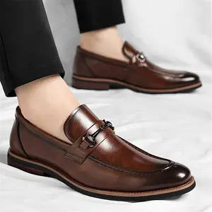 UYCEKK Men'S Business Casual Slip-On Loafers| Classic Slip-On Design, Comfortable and Durable, Suitable for Workplace and Formal Occasions, Essential for Workplace Elites, Microfiber Upper, Rubber Sole