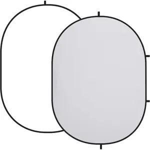 5x6.5ft(1.5x2m) Collapsible Backdrop White Grey Twist Flex Folding Pop up Backgrounds for Photoshoot, Headshots Photo, Video Calls