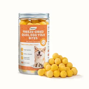 KAIIVO Natural Freeze-Dried Quail Egg Yolk Bites for Dogs & Cats - High Protein, Grain-Free, Gluten-Free, 8 oz - Naturally Healthy, Nutrient-Rich, Supports Shiny Coat & Healthy Skin, Easy to Store & Carry