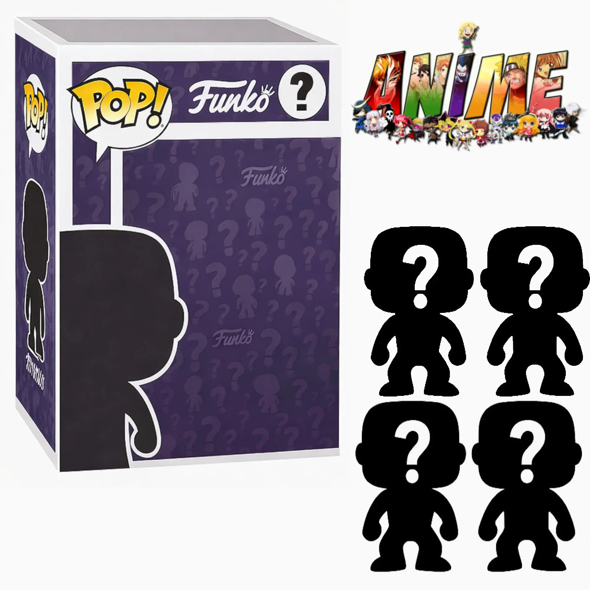 Set of 4 Surprise Mystery Anime Funko Pop! Randomly Selected