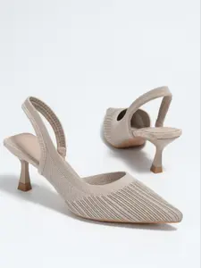 Women's Pointed Toe High Heel Shoes, Textile Upper, PU Leather Sole, Medium Width, Casual Work Single Shoe, Comfortable and Stylish, High Heel Pumps