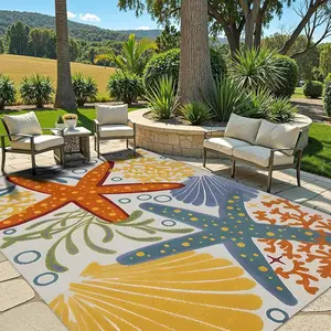 Boho Style Outdoor Carpet, 1 Count Modern Geometric Pattern Outdoor Picnic Mat, Foldable Portable Carpet for Camping & Family Gathering