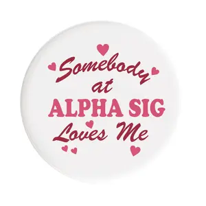 Alpha Sigma Alpha Love Me Sorority Button