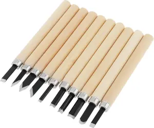 10pcs Professional Wood Carving Chisel Set, Carbon Steel Woodworking Tools, Power Grip Chisels Great for Carving and Woodworking