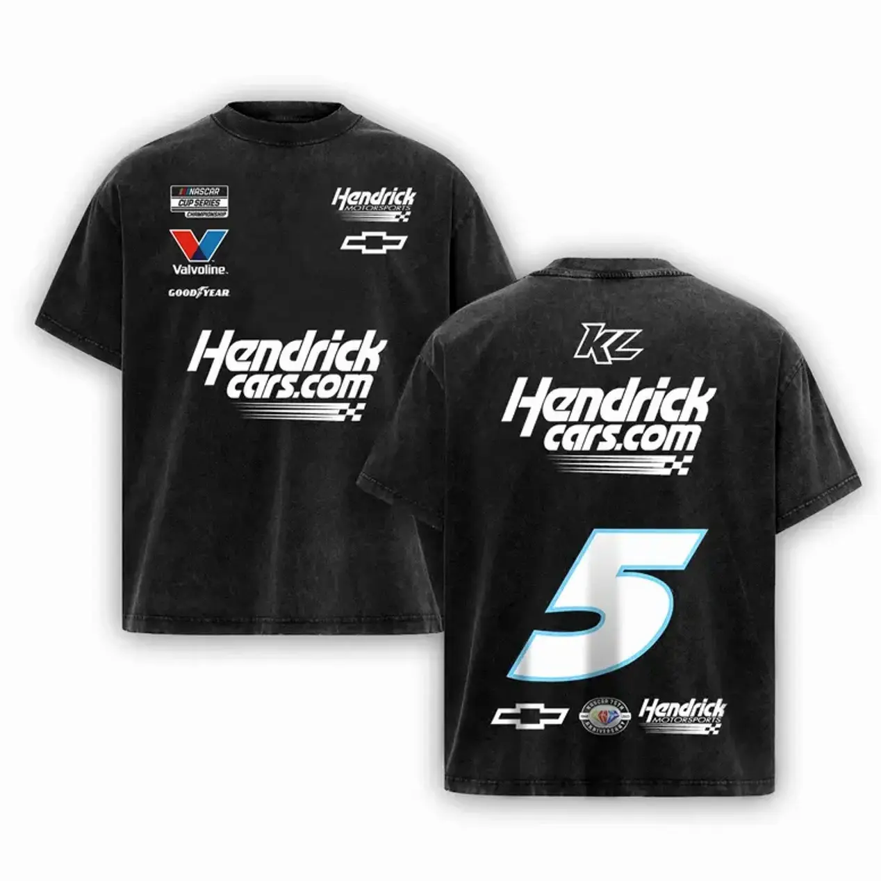 Men's Kyle Larson 2025 Hendrick Motorsports NASCAR Cotton Graphic T-Shirt - Fitted Cut, Round Neck, Short-Sleeve, Digital Print, Casual NASCAR Fan Merch Menswear Top, Graphic Print