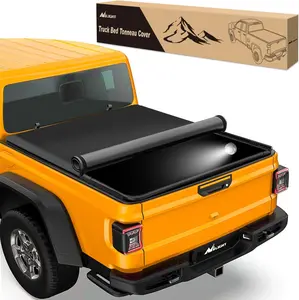 Nilight Soft Roll Up Truck Tonneau Cover Compatible with Jeep Gladiator JT 2020 2021 2022 2023 2024 2025,5ft Sunshade For Car Outside Car Protector