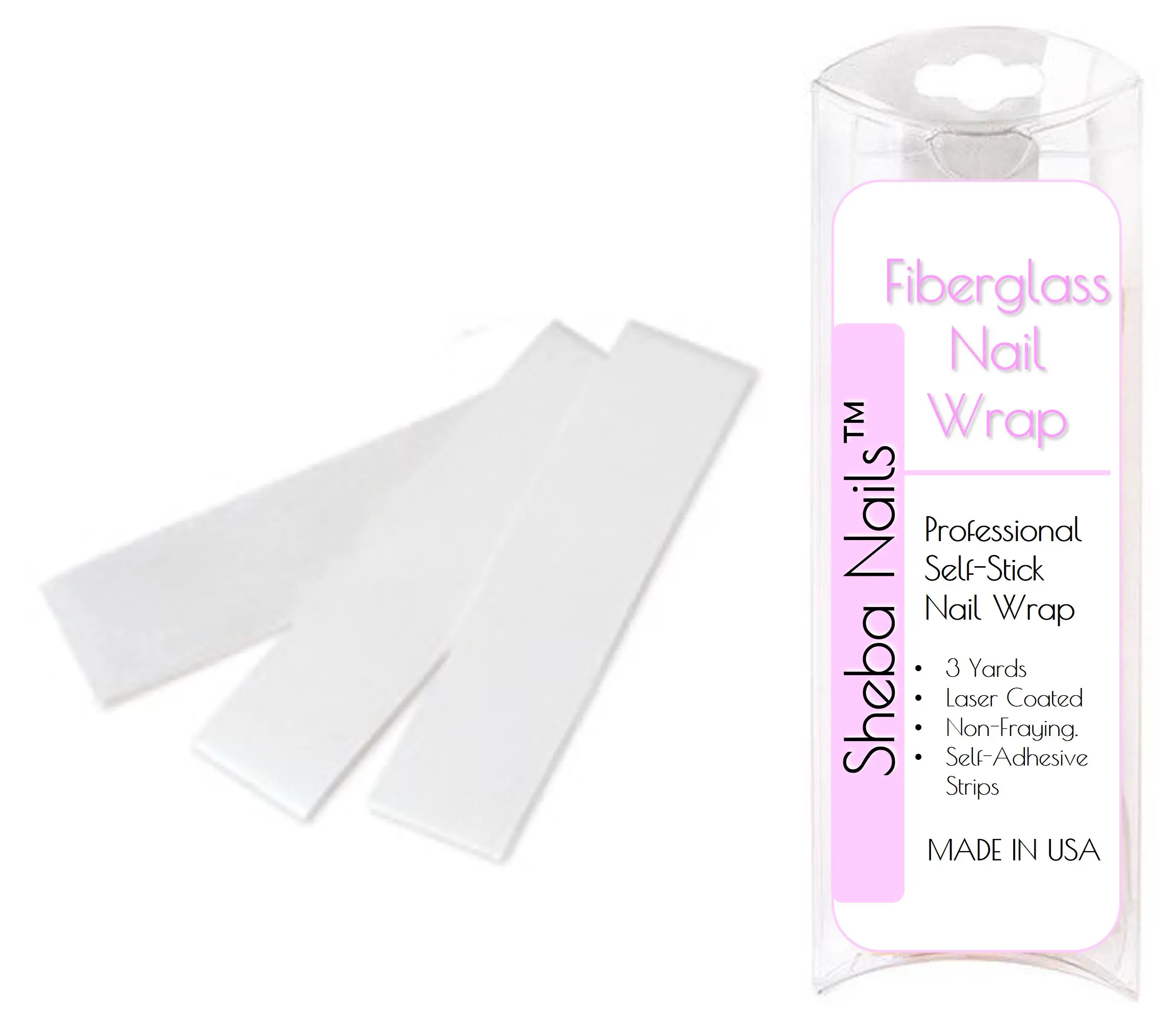 SHEBA NAILS Fiberglass Nail Wrap Self Adhesive Strips 3 Yards - Nail Bandage - Use to Repair Natural Nails - Great for Strengthening Weak, Thin Nails - Natural Looking