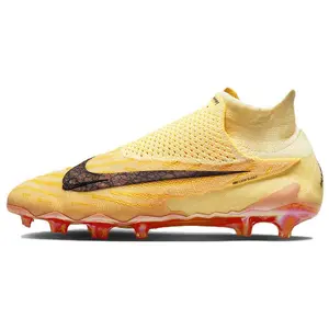 Nike Phantom GX Elite DF SE Firm Ground Soccer Cleats – Orange Yellow, Comfortable Round-Toe, Lightweight Non-Slip, Unisex Verifiable, with credentials and supporting global authentication