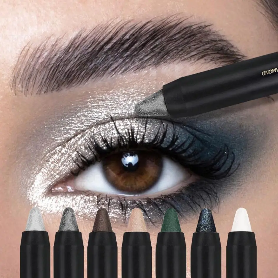 8PCS/set Double-headed Eyeshadow Stick,With brush, Long-Lasting,Shimmer Glitter ,Highlighter Eyeshadow Pencil